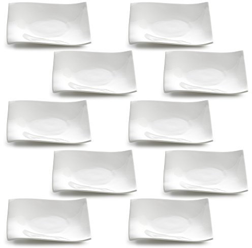 10er SET Teller MOTION eckig 15 cm/Desserteller/Kuchenteller/White Basics