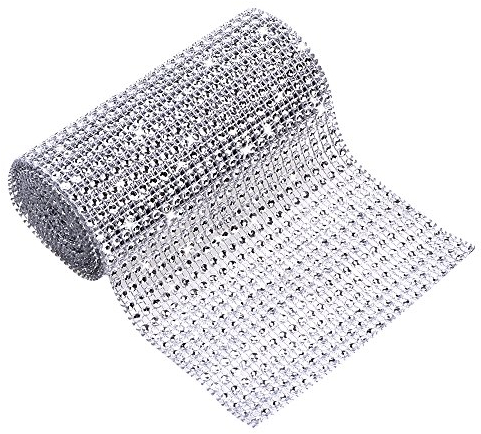 24 Reihen Silber Diamant Band Kuchen Rautenmaschen,2 Yard