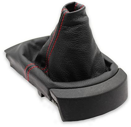 Für SEATIBIZA Modelo 2002-2008 Schaltsack Schaltmanschette Passend Für 100% Leder Color Negro - Rot Faden