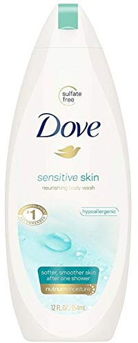 Dove Body Wash 12oz Sensitive Skin Unscented (6 Pack)
