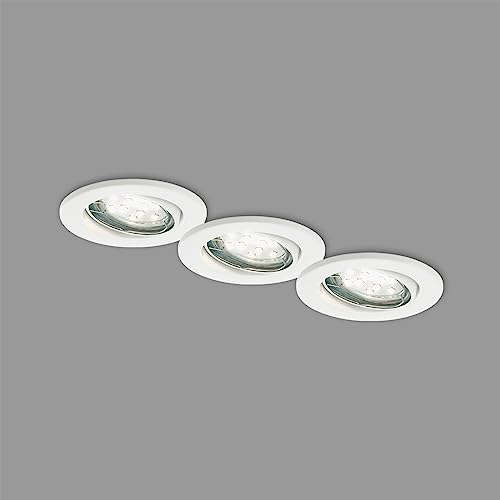 Briloner Leuchten LED Einbaustrahler, Einbauleuchte, Deckenspot, LED Einbauspot, Deckeneinbauleuchte, Deckeneinbaustrahler, Einbaulampe, Einbaustrahler Set, Einbaulampen Decke, LED Einbauleuchten, schwenkbar 7225-036 Weiß