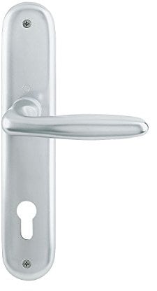 HOPPE 5x Drückergarnitur VERONA - auf Langschild Profilzylinder Entfernung 88mm, für Türstärke 37-47mm, silber eloxiert
