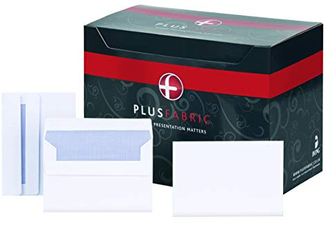 Plus Fabric C6 White 120gsm Self Seal Wallet Box of 500 Envelopes