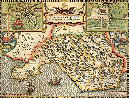 Glamorgan 1610 Historical Map 1000 Piece Jigsaw Puzzle With Free print Guide!