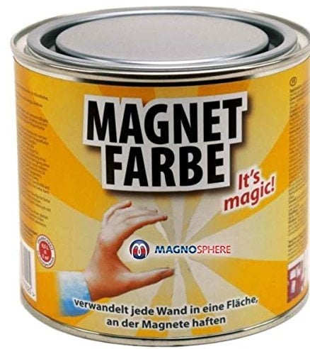 Magnetfarbe - Magnetische wandfarbe - 0,5 Liter - für eine Fläche von 1,5m² - 5m² - Farbe für die Wand wirkt magnethaftend - Grundfarbe kann nach Trocknung beliebig überstrichen und gestaltet werden