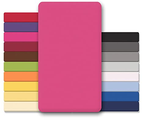 CelinaTex Jersey Topper Spannbettlaken Lucina 90x200-100x200cm pink 100% Baumwolle gekämmt bis 12cm Matratzenhöhe Spannbettbezug, Leintuch, Bettlaken, elastisch, Strech, Oeko-Tex