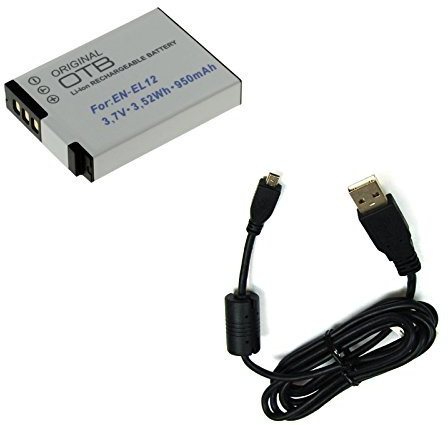 bg-akku24 Akku und Ladekabel, Datenkabel, USB-Kabel für Nikon Coolpix S6200, S6300, S6600, S8000, S8200, S9200, S9300, S9400, S9500