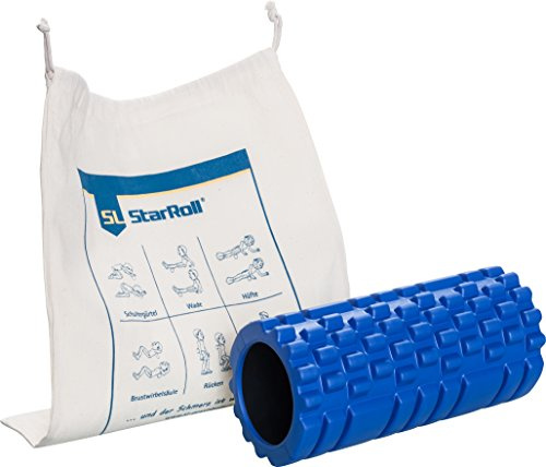 SL Faszienrolle I Massage-Rolle für den Rücken I Fitness-Rolle für effektives Faszien-Training nach dem Sport I Faszienmassage (Blau - Höherer Härtegrad)