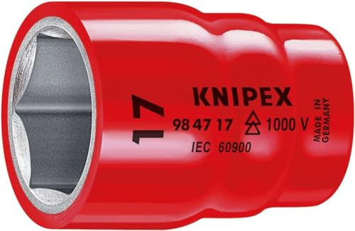 KNIPEX Steckschlüsseleinsatz, 98 47 17 | Geeignet für Sechskantschrauben mit Innenvierkant 1/2 55 mm