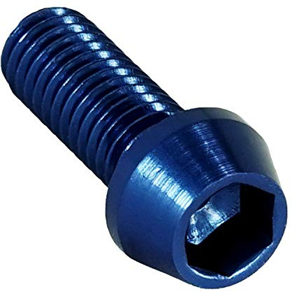 F26 Aluminium Schraube M5x20, konisch, 7075 T6, DIN 912, Blau
