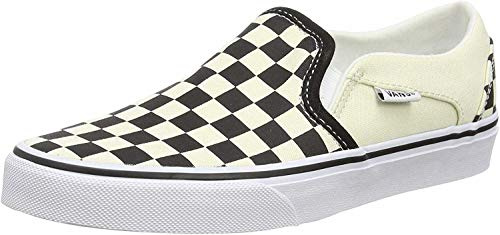 Vans Women's Asher Sneaker, Checkerboard Black White, 3 UK