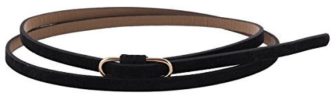 Damara Damen Super Schmal Poppig Jeans Kleid Belt Gürtel,Schwarz