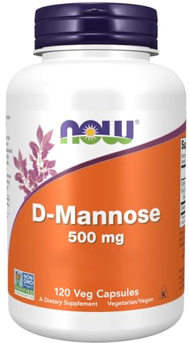 Now Foods, D-Mannose, 500 mg, 120 vegane Kapseln, Laborgeprüft, Glutenfrei, Sojafrei, Vegetarisch
