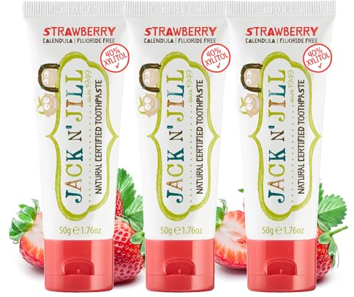 Jack N Jill Natural Toothpaste, Strawberry, 1.76 oz (Pack of 3)