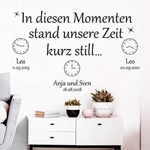 Wandtattoo Loft In diesen Moment Stand unsere Zeit kurz still Motiv Moment - Auswahl von 30 Farben, 3 Größen & 5 Momente – Wandtattoo selber gestalten, Wandtattoo Wohnzimmer