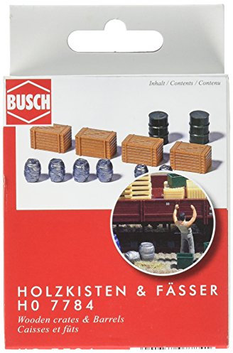 Busch 7784 Barrels & Crates 12/ HO Scenery Scale Model Scenery
