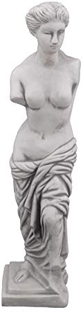gartendekoparadies.de Statue Venus von Milo, Steinfigur, H. 73 cm, 18 kg, Grau, frostsicher aus Steinguss für Außenbereich