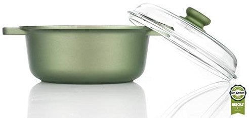 Casseruola Antiaderente con Coperchio in Vetro Dr Green, Diametro 200 mm