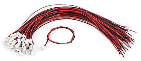 sourcing map 300 mm longitud de cable de alambre JST-XH-2.5mm 2 Terminal Enchufe hembra de conector 43pcs