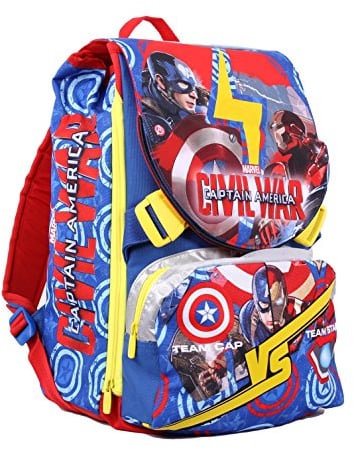 Zaino Captain America Civil War - Sdoppiabile, 28 litri, Poliestere, Multicolore