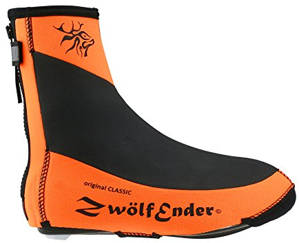 Zwölfender Classic orange Größe M Winddichte, wasserdichte und wärmeisolierende Neopren-Überschuhe für Herren und Damen | Schuhüberzug Kälteschutz Thermo Überschuhe Rennrad MTB