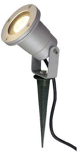 SLV LED Strahler NAUTILUS mit Erdspieß | Außenlampe für die Beleuchtung von Garten, Terrasse, Pflanzen, Wegen, Teich | Aussen-Leuchte, Außen-Strahler | IP65, GU10, 1,5 m Kabel mit Stecker, Aluminium