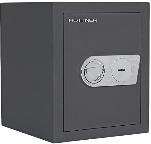 Rottner Toscana 50 Wertschutzschrank EN1 Doppelbartschloss Aufbohrschutz 2 Schlüssel bedingter Feuerschutz Tresor verstellbarer Fachboden inkl. Befestigungsmaterial