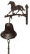 Cloche de porte en fonte rustique style maison de campagne marron antique