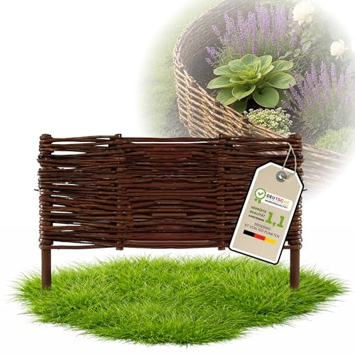 Floranica 1 Stück Beetbegrenzung Weide 30 cm x 50 cm – Rasenkante Weidengeflecht Beeteinfassung, Beetumrandung