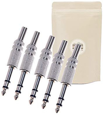 X5 Jack Prise Jack 6,35mm Male à Souder Stéréo Fiche Male Connecteur Soudure 100% métal - ADAPTOUT Marque FRANÇAISE