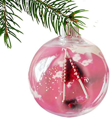 Niktule Feiertags-Baum-hängende Kugel-Dekoration | Stricken und Häkeln dekorativer Kugelschmuck mit hängendem Reifen | Indoor Outdoor Christbaumkugel Anhänger für Wohnzimmer, Schlafzimmer, Garten