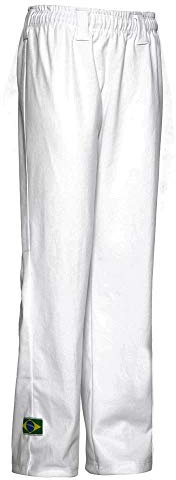 JL Sport Authentische Brasilianische Capoeira Kampfsport Hose Unisex/Kinder (Weiß) - 11-12