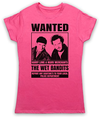 Home Alone The Wet Bandits Wanted Poster Damen T-Shirt, Rosa, Medium