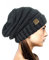 NYFASHION101 Lose bauschige Winter Strickmütze Beanie - Schwarz/Grau Mix