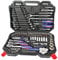 WORKPRO 123-Piece Drive Socket Set 1/2 1/4 3/8, CR-V Mechanic Tool Set with Quick-Release Ratchet Wrench, Spanners, Bits Set, Hex Key for Car Repair