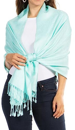 Sakkas 70 X 28 Paisley Selbst-Design Schal/Wrap/Stola - Baby Blue