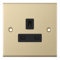 SATIN BRASS 13A SINGLE UNSWITCHED SOCKET BLACK DSL819