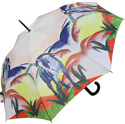 Regenschirm AC Schirm Long Franz Marc - Blaues Pferd UV-Protection