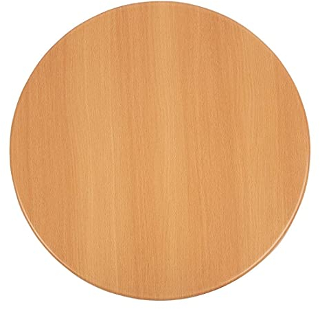 Bolero Plateau de table rond Bolero effet hêtre 600mm, Bois naturel, 30(H) x 600(Ø)mm, Plateau de table en bois aggloméré haute densité, revêtement extérieur, GG642