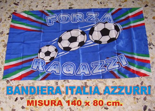G.F. BANDIERA ITALIA NAZIONALE FORZA RAGAZZI AZZURRI 140 x 80 cm.