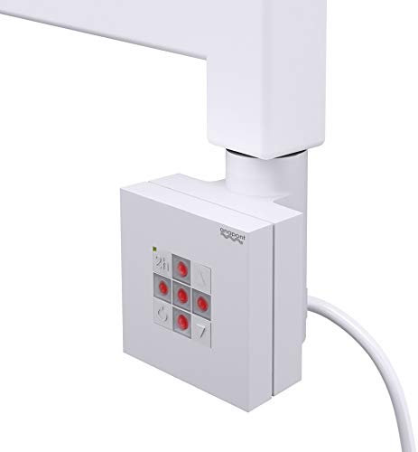 anapont Heizstab Heizpatrone Heizelement für Heizkörper Handtuchheizkörper und Badheizkörper, Handtuchtrockner mit Thermostat elektronischer Temperaturregler, Fernbedienung (weiß 300 Watt, KTX-2)