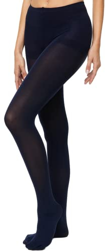 Nur Die Ultra Blickdicht 80 DEN warme Strumpfhose matte Optik breiter Komfortbund Baumwollzwickel Damen, dunkelblau, M