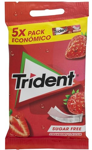 Trident Chicles Láminas Sabor a Fresa, 5 x 13.5g