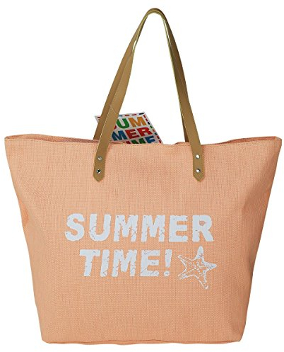 Antonio Strandtasche - Farbe Wählbar,Summer Time 54x40cm mit Reißverschluss (Apricot)