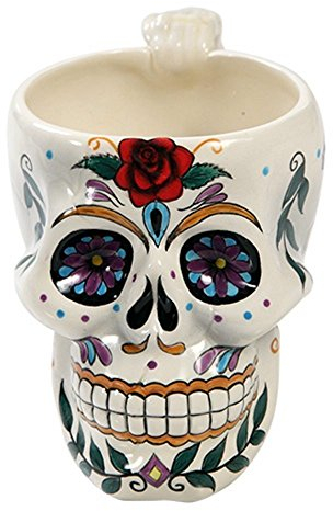 Day of the Dead Skull with Rose Mug en céramique