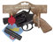 Schrödel J.G. 2020381 Spielzeugpistole, Schwarz / Braun