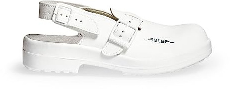 ABEBA 1001-38 Sicherheitsschuh - Arbeitsclog - Classic - Mikrofaser - Antistatisch - Rutschfeste Laufsohle - Größe: 38 - Farbe: Weiß