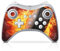 DeinDesign Skin kompatibel mit Nintendo Wii U Pro Controller Folie Sticker Eishockey Feuer