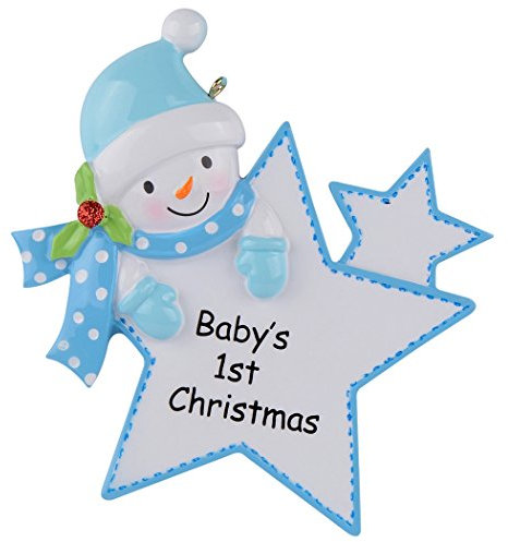Baby's First Christmas , Blau, für Jungen, personalisierbar, Geschenk, Stern - 2015