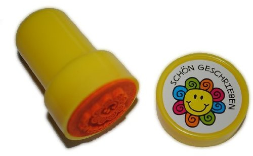 alles-meine.de GmbH Lehrerstempel Stempel Schön Geschrieben ! Blume Lob, selbstfärbend mit Stempelkissen & Deckel - Belobigungsstempel/Lob - Schüler & Schule - Pädagogenst..